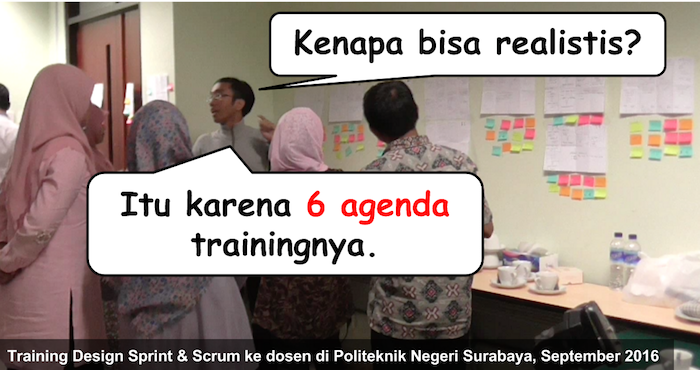 Enam agenda training menjelaskan kenapa realistis.